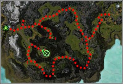 Mapka do zadania Niechciany gość - Zatoka Seitung, Szlak Saoshang oraz Urwisko Jaya | Wyspa Shing Jea - Guild Wars: Factions - poradnik do gry