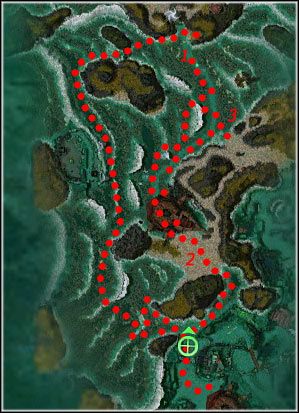 Zadanie w tej misji polega na doprowadzeniu karawany do Szybu Lewiatana - Wylęgarnia Gyala - miasto i misja | Jadeitowe Morze | Guild Wars Factions - Guild Wars: Factions - poradnik do gry