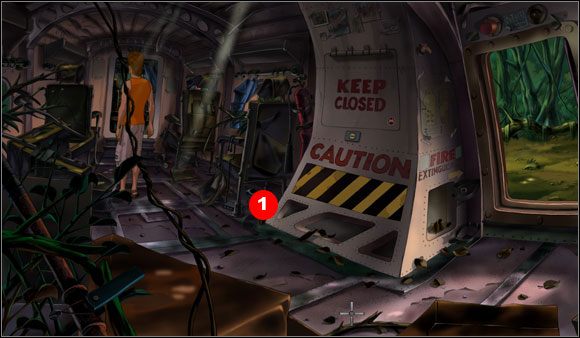 Idąc w kierunku kabiny pilotów, w pobliżu siedzeń odnalazł spinkę Giny (#1) - Uwięziony w dżungli (1) | Rozdział I | Runaway 2 Sen Żółwia - Runaway 2: Sen Żółwia - poradnik do gry