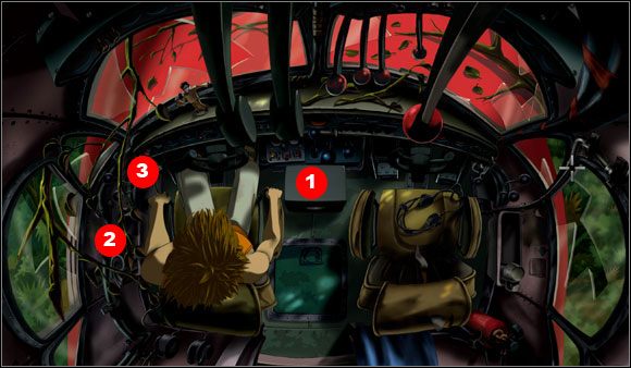 W kabinie Brian zasiadł za sterami - Uwięziony w dżungli (1) | Rozdział I | Runaway 2 Sen Żółwia - Runaway 2: Sen Żółwia - poradnik do gry