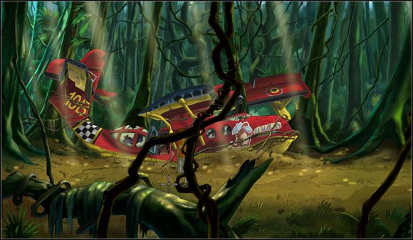 Po wyjściu na świeże powietrze okazało się, że przełączona dźwignia otworzyła niewielką klapę w kadłubie hydroplanu - Uwięziony w dżungli (1) | Rozdział I | Runaway 2 Sen Żółwia - Runaway 2: Sen Żółwia - poradnik do gry