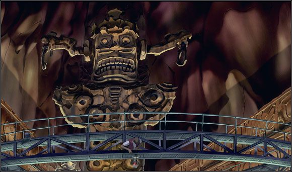 Uwagę Briana zwróciła drabina prowadząca na wiszące nad głową rusztowanie - Prostsze niż A.M.E.B.A. (1) | Rozdział III | Runaway 2 Sen Żółwia - Runaway 2: Sen Żółwia - poradnik do gry