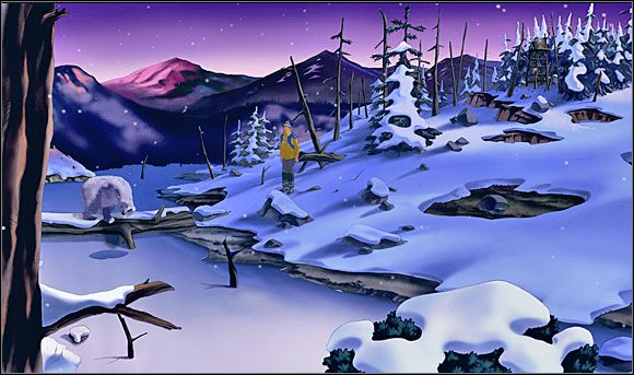 Z działającym narzędziem udał się nad rzekę (na lewo od miejsca, gdzie przebywał Ben) - Ten kto wie, nie mówi (3) | Rozdział IV | Runaway 2 Sen Żółwia - Runaway 2: Sen Żółwia - poradnik do gry