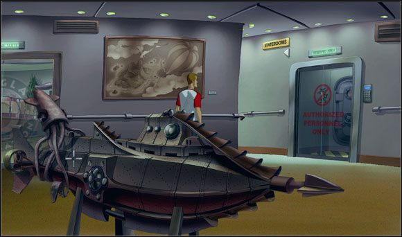 Przyjrzał się drzwiom po prawej - Nurkując w przeszłość (1) | Rozdział V | Runaway 2 Sen Żółwia - Runaway 2: Sen Żółwia - poradnik do gry