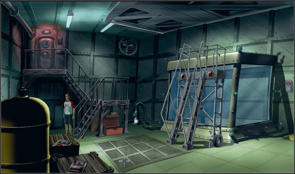 Nie chcąc tyle czekać, Brian wcisnął czerwony przycisk otwierający włazy do ładowni - Nurkując w przeszłość (4) | Rozdział V | Runaway 2 Sen Żółwia - Runaway 2: Sen Żółwia - poradnik do gry