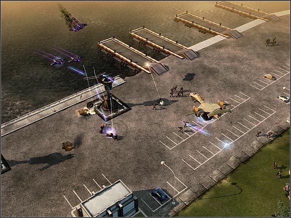 Możesz pomóc siłom GDI w ochronie Wołów, ale szkoda na to pieniędzy. Produkowane na okrągło samoloty obcych bez problemu niszczyć będą większość nadlatujących z południa transportowców. - Nod - Śródmieście Sydney | Command & Conquer 3 Wojny o Tyberium - Command & Conquer 3: Wojny o Tyberium - poradnik do gry