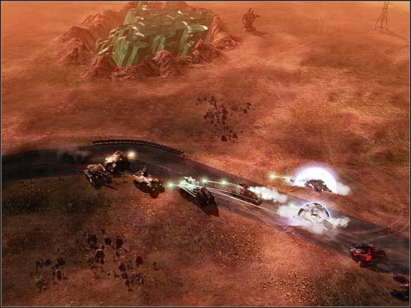 Atakując konwoje staraj się unikać kontaktu z emiterami dźwiękowymi. - Nod - Australijski busz | Command & Conquer 3 Wojny o Tyberium - Command & Conquer 3: Wojny o Tyberium - poradnik do gry