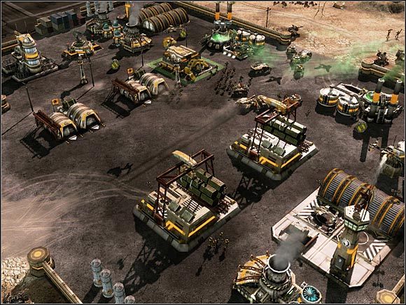 Zniszczenie bazy GDI to zadanie nieobowiązkowe, ale warto je zaliczyć, gdyż wróg pozbawiony fabryk pojazdów przestanie atakować Twoją siedzibę. - Nod - Wybrzeże Atlantyku | Command & Conquer 3 Wojny o Tyberium - Command & Conquer 3: Wojny o Tyberium - poradnik do gry