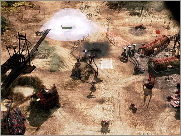Unieruchamiaj pojazdy wroga ładunkiem elektromagnetycznym. Wieżyczki chroniące Twoją bazę będą mieć ułatwione zadanie. - Nod - Pustynia Amazońska | Command & Conquer 3 Wojny o Tyberium - Command & Conquer 3: Wojny o Tyberium - poradnik do gry