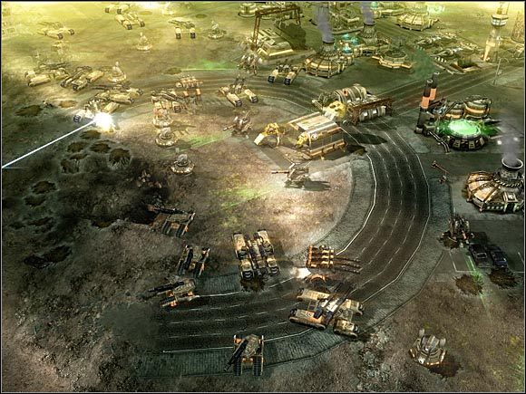 Ogromna liczba czołgów w bazie to konieczność, jeśli chcesz ocalić siedzibę przed wojskami wroga. - GDI - Berno | Command & Conquer 3 Wojny o Tyberium - Command & Conquer 3: Wojny o Tyberium - poradnik do gry