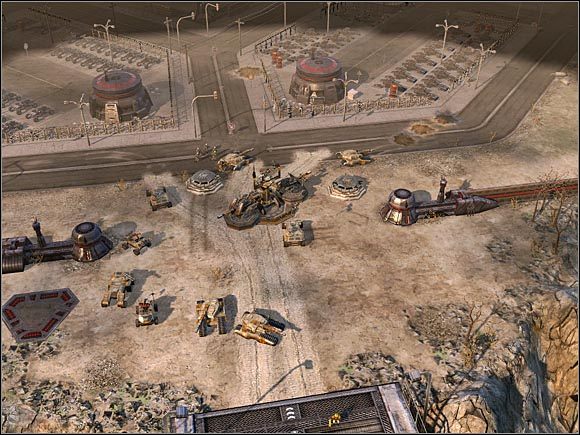 Przedostawszy się przez most, rozłóż platformę remontową na skrzyżowaniu ulic. - GDI - Albania | Command & Conquer 3 Wojny o Tyberium - Command & Conquer 3: Wojny o Tyberium - poradnik do gry