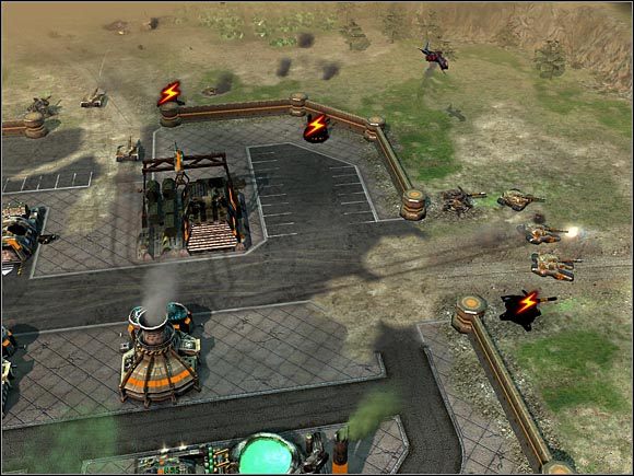 Nie zapominaj o ataku śmigłowców Jad. Żeby je strącić, musisz uaktywniać unieruchomione baterie przeciwlotnicze. - GDI - Chorwacja | Command & Conquer 3 Wojny o Tyberium - Command & Conquer 3: Wojny o Tyberium - poradnik do gry