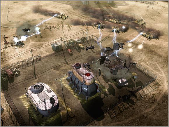Kwatera główna Bractwa Nod atakowana przez Mamuty. - GDI - Kair | Command & Conquer 3 Wojny o Tyberium - Command & Conquer 3: Wojny o Tyberium - poradnik do gry