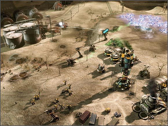 Linia obrony złożona z wież strażniczych pozwoli odeprzeć ataki Bractwa na nową bazę. - GDI - Kair | Command & Conquer 3 Wojny o Tyberium - Command & Conquer 3: Wojny o Tyberium - poradnik do gry