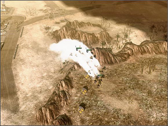 Wykorzystaj plecaki odrzutowe szturmowców, żeby zdobyć dodatkowe pieniądze ze skrzynek ukrytych na wzgórzu. - GDI - Casabad | Command & Conquer 3 Wojny o Tyberium - Command & Conquer 3: Wojny o Tyberium - poradnik do gry