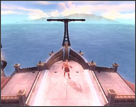 Wróć do kołowrotów i dwukrotnie aktywuj mechanizm na tej platformie - The Steeds of Time | Solucja God of War II - God of War II - poradnik do gry