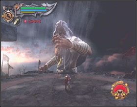 Pojedynek z Zeusem w tej postaci może wydawać się trudny, ale wystarczy zauważyć, że zaczynamy go z pełnym zasobem wzmocnionego Rage of the Titans, by znaleźć jakiś punkt zaczepienia - The Summit of Sacrifice | Solucja God of War II - God of War II - poradnik do gry