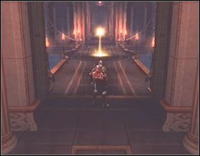 Po krótkiej scence zostaniesz przeniesiony przez Atropos do czasów pierwszej części God of War, a dokładniej do finalnego pojedynku Kratosa z Aresem - Temple of the Fates | Solucja God of War II - God of War II - poradnik do gry