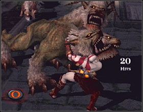 Zniszcz posągi po prawej stronie, by zdobyć nieco doświadczenia - The Temple of Lahkesis (1) | Solucja God of War II - God of War II - poradnik do gry