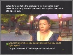 • Kia Min: Zdobądź okład z czerwonej trawy jedwabnej or Zdobądź okład z trawy brodatego języka - Rozdział I (2) - Solucja - Jade Empire: Edycja Specjalna - poradnik do gry