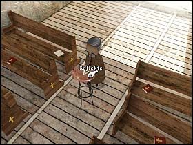 Ojciec OLantern trenuje mowę przed pustymi ławkami i nie zwraca uwagi na zgrzybiałego starca, który zbliżywszy się do leżącej na stołku tacy, podbiera z niej wszystkie datki i opuszcza boży przybytek - Ziarnko do ziarnka aż zbierze się... (cz.2) | Ulice, 13:42 | Tony Tough 2 - Tony Tough 2: A Rakes Progress - poradnik do gry