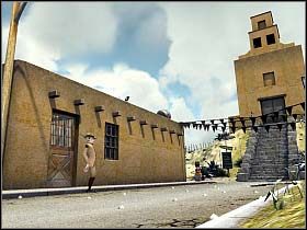 W zasadzie nie ma tu nic interesującego, ale idąc w stronę zabudowań (w prawo), ze stojącej przy drodze tablicy powitalnej można zwinąć kawałek kredy, co też i Tony czyni - Ziarnko do ziarnka aż zbierze się... (cz.2) | Ulice, 13:42 | Tony Tough 2 - Tony Tough 2: A Rakes Progress - poradnik do gry