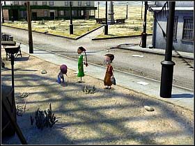 Gdy listonosz odjeżdża, Tony kieruje się w ulicę Arroyo (w lewo) i doszedłszy niemal do jej końca, zauważa bawiące się na placu budowy dzieci - Ziarnko do ziarnka aż zbierze się... (cz.1) | Ulice, 13:42 | Tony Tough 2 - Tony Tough 2: A Rakes Progress - poradnik do gry