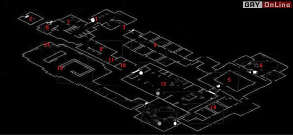 1: tutaj zaczynasz jak zejdziesz głównym wejściem do podziemi, napotkasz tutaj bardzo silny opór - Mapy: Mardin | Fallout Tactics Brotherhood of Steel - Fallout Tactics: Brotherhood of Steel - poradnik do gry