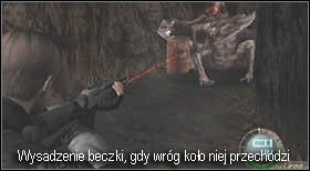 Zadawanie obrażeń przeciwnikowi, to przede wszystkim strzelanie w głowę, ale granaty mogą równie dobrze skutkować - Boss (5-3) - It | Solucja Resident Evil 4 - Resident Evil 4 - PC - poradnik do gry