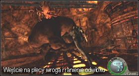 Gdy jednego z dwóch gigantów utopisz w lawie, drugiego zabij w identyczny sposób, co El Gigante z pierwszego rozdziału gry - Boss (4-2) - Dos Gigantes | Solucja Resident Evil 4 - Resident Evil 4 - PC - poradnik do gry