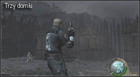 Domki stojące w okolicy skrywają w sobie dużo przedmiotów, jednak pamiętaj, że wchodząc do nich nie jesteś bezpieczny, przeciwnik jednym uderzeniem je zniszczy - Boss (2-1) - El Gigante | Solucja Resident Evil 4 - Resident Evil 4 - PC - poradnik do gry