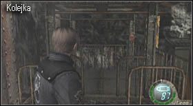 Wejdź po metalowych schodach na górę i w pierwszej kolejności skorzystaj z kolejki, by przejechać na drugą stronę urwiska (nieopodal wcześniej wiszących klatek) - Island (5-3) - klatki z IT | Solucja Resident Evil 4 - Resident Evil 4 - PC - poradnik do gry