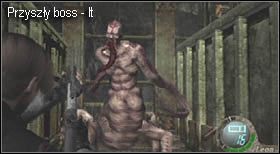 It - przeciwnik, który będzie bardzo znacząco utrudniał Ci dalszą drogę, jest bossem, ale jego unicestwienie jest w tej chwili niemożliwe - Island (5-3) - klatki z IT | Solucja Resident Evil 4 - Resident Evil 4 - PC - poradnik do gry