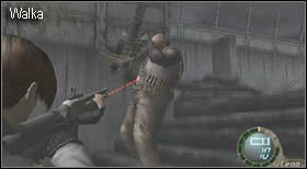 Gdy wejdziesz po chodach na wyższy poziom głównego placu kamera wskaże przeciwnika z wielkim karabinem - Island (5-4) - wróg z kartą klucz | Solucja Resident Evil 4 - Resident Evil 4 - PC - poradnik do gry