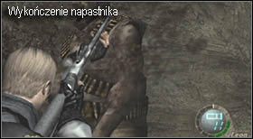 Stając obok niego dobij go kilkoma strzałami ze strzelby (dzięki temu, że go wcześniej osłabiłeś, nie będzie stawiał oporów) - Island (5-4) - wsparcie powietrzne | Solucja Resident Evil 4 - Resident Evil 4 - PC - poradnik do gry