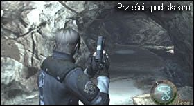 Następnie przejdź krótki odcinek drogi pod wielkimi skałami - Island (5-1) - laserowe przejście | Solucja Resident Evil 4 - Resident Evil 4 - PC - poradnik do gry