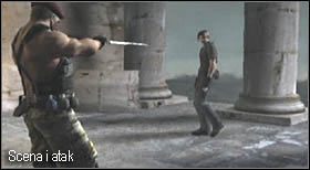 Na górze załączy się filmik, w którym Leon zdobędzie pierwszy ornament - Island (5-3) - ruiny z Krauserem | Solucja Resident Evil 4 - Resident Evil 4 - PC - poradnik do gry