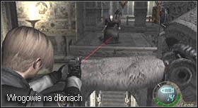 Wróć się więc do miejsca skąd przybyłeś (lewy parter) i wejdź po drabinie na górę - Castle (4-4) - ruchomy posąg Salazara | Solucja Resident Evil 4 - Resident Evil 4 - PC - poradnik do gry