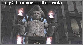 Gra pokaże również wielki posąg, po którego ruchomych dłoniach (windach) przemieszczać się będziesz pomiędzy poszczególnymi poziomami - Castle (4-4) - ruchomy posąg Salazara | Solucja Resident Evil 4 - Resident Evil 4 - PC - poradnik do gry