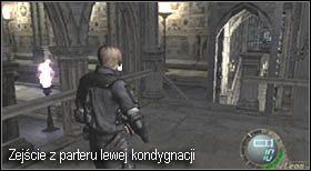 W pobliżu miejsca rozpoczęcia etapu znajduje się wnęka, w której możesz zapisać stan gry - uczyń to - Castle (4-4) - ruchomy posąg Salazara | Solucja Resident Evil 4 - Resident Evil 4 - PC - poradnik do gry