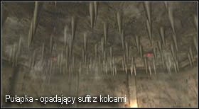na końcu którego znajdują się drzwi prowadzące do pokoju z pułapką - opadający sufit z kolcami - Castle (4-3) - piaskowe katakumby | Solucja Resident Evil 4 - Resident Evil 4 - PC - poradnik do gry
