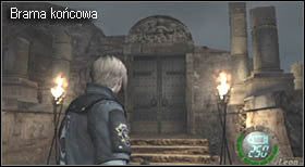 Następnie wyjdź po drabinie na powierzchnię i skieruj się do wielkiej bramy - Island (5-3) - wybuchowe urwisko | Solucja Resident Evil 4 - Resident Evil 4 - PC - poradnik do gry