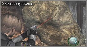 Gdy dotrzesz na miejsce podnieś ładunek i podłóż go pod wielką skałę blokującą dalszą drogę, po czym szybko przejdź do bezpiecznego miejsca, aby nie zranił Cię wybuch - Castle (4-2) - kopalnia | Solucja Resident Evil 4 - Resident Evil 4 - PC - poradnik do gry