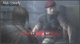 Kolejne trzy nastąpią jeden po drugim, a pierwszy z nich po dłuższej rozmowie (gdy kamera pokaże, jak Twój przeciwnik obraca na palcu nóż przygotuj się) - Island (5-3) - pojedynek na noże | Solucja Resident Evil 4 - Resident Evil 4 - PC - poradnik do gry