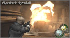 Gdy zbliżysz się do zakrętów nastąpi pierwszy atak ciężarówki - Island (5-3) - przejażdżka buldożerem | Solucja Resident Evil 4 - Resident Evil 4 - PC - poradnik do gry