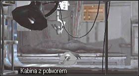 Wewnątrz laboratorium znajduje się przeszklona kabina, w której najazd kamery obnaży nowego potwora - Island (5-1) - laboratorium i lodówka | Solucja Resident Evil 4 - Resident Evil 4 - PC - poradnik do gry