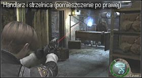 Korytarz, w którym rozpoczynasz etap doprowadzi Cię do handlarza, a znajduje się on w pierwszym pomieszczeniu po prawej - Island (5-1) - barykada | Solucja Resident Evil 4 - Resident Evil 4 - PC - poradnik do gry