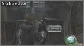 Gdy będziesz na dole z góry zbiegnie dwóch oponentów, pokonaj ich i podnieś skarb z walizki tam leżącej (znajdziesz jeszcze kilka przydatnych przedmiotów) - Island (5-1) - kuchnia i monitoring | Solucja Resident Evil 4 - Resident Evil 4 - PC - poradnik do gry