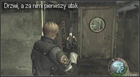 Dotrzesz do kuchennych drzwi, za którymi dojdzie do pierwszego ataku - Island (5-1) - kuchnia i monitoring | Solucja Resident Evil 4 - Resident Evil 4 - PC - poradnik do gry