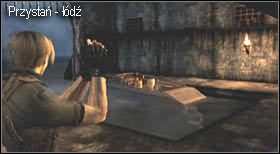 Wystarczy przejść ostatni korytarz i zbliżyć się do miejsca, gdzie przycumowana jest łódka - Castle (4-4) - przystań | Solucja Resident Evil 4 - Resident Evil 4 - PC - poradnik do gry